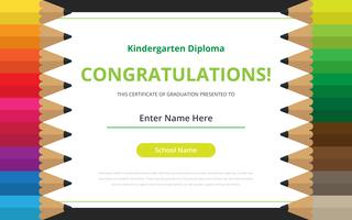 Plantilla de certificado de diploma de jardín de infantes vector