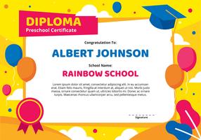 Plantilla de Certificado de Diploma de Kindergarten vector