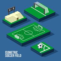 Isometric Soccer Field Vector