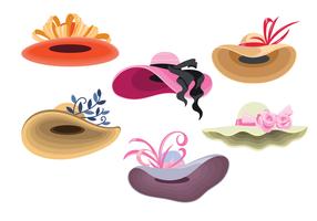 Color Derby Hats Set Fashion for Woman vector