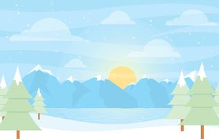 Vector ilustración de paisaje de invierno