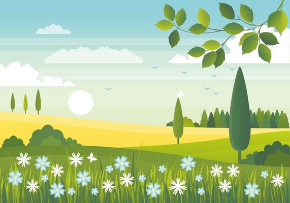 Vector Spring Landscape Design