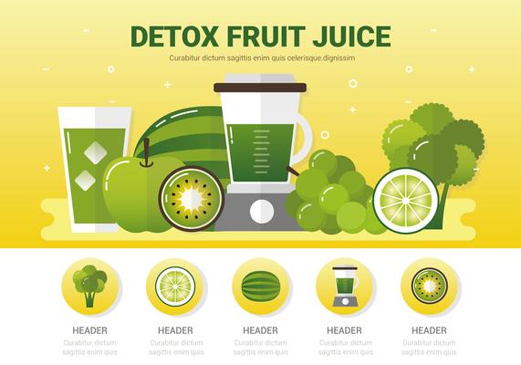 Detox Fruits Vector Background