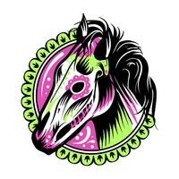 Day Of The Dead Horse Illustration vector