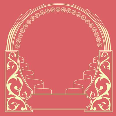 Ornamental Art Nouveau Frame Vector