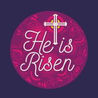 Modern Vector lettering He is Risen Happy Easter