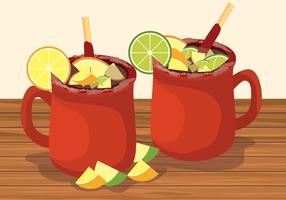 Cantaritos Cocktail Vector Illustration