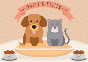 Cachorros y gatitos vector illustration