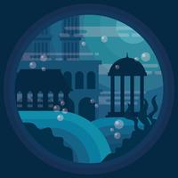 Ilustración de la ciudad de Atlantis vector