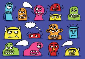 cute monster heads vector