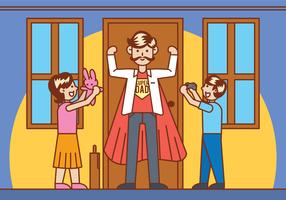 Superhero dad vector illustration