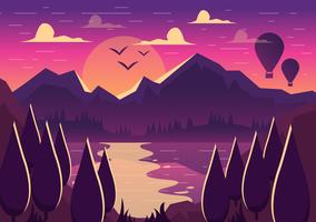 Vector Mountain Landscape Illustration