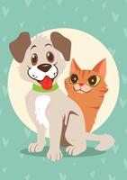 Puppies And Kittens vector