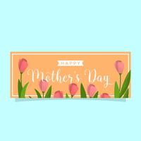 Flat Mothers Day Vector Banner Template