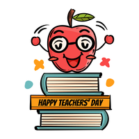 Apple Greeting Teacher's Day vector