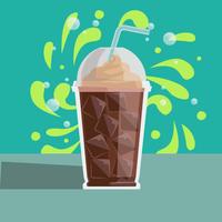 Vector de ilustración de café helado