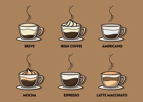 Conjunto de ilustración de café vector