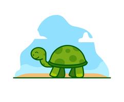 Turtle Cartoon Vector