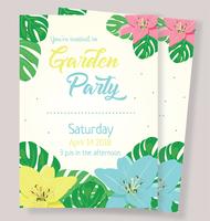 Garden Party Invitation Card Vector