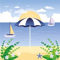 Vector Beach Landscape Illustration 