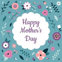Cute Floral Elements With Blue Background To Mother's Day vector
