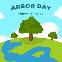 Ilustración de Vector de plano Arbor Day