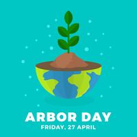 Flat Arbor Day Vector Illustration