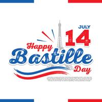 Happy Bastille Day Illustration Vector