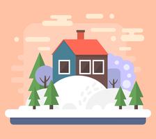 Flat Family House vector