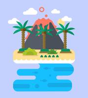 isla tropical plana vector