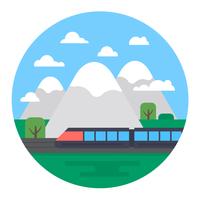 Paisaje con ferrocarril vector