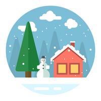 Flat Winter Landscape vector