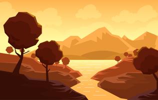 Vector Abstract Landscape Illustration