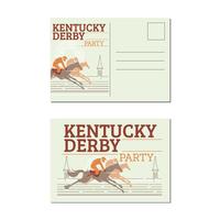 Postcard of Horse Racing Party vector
