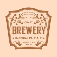 Flat Imperial Pale Ale Label Vector