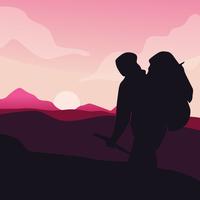 Hiking Silhouette vector