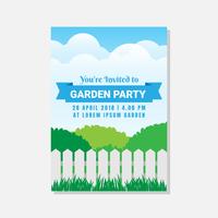 Garden Party Invitation Or Greeting Card Template vector