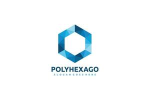 Logotipo de hexágono poligonal vector