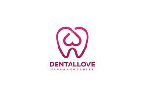 logotipo de amor dental vector