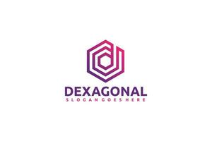 D Hexagon Logotipo vector