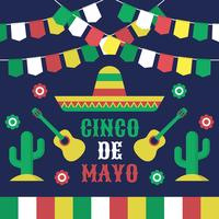 Colección de estilo plano Celebración del Cinco de Mayo vector