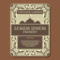 Vintage Labels Brown Poster Template Vector