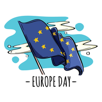Bandera del día de Europa vector