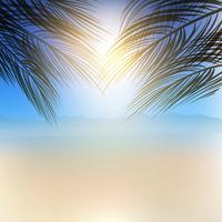 Summer palm tree background vector