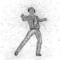 Male figure made with dots vector