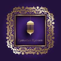 Ramadan background with decorative frame vector