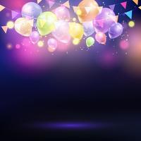 Balloons and bunting background  vector