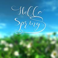 Hello spring background vector