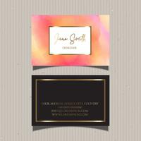 Decorative watercolour business card design vector