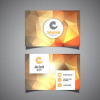 Business card template with low poly design vector